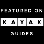 Emblem mit der Aufschrift "Featured on Kayak Guides".